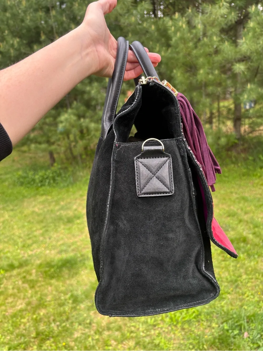 Henri Bendel Suede Leather Shoulder Bag - Picture 12 of 17